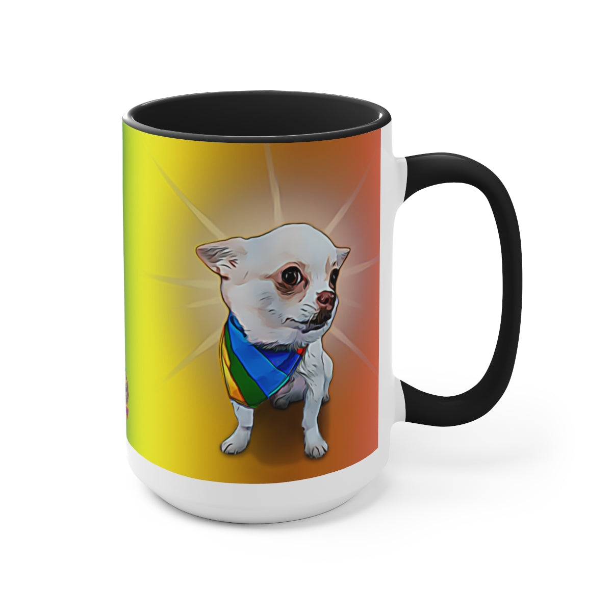 Toby the Chihuahua Rainbow Pride Mugs, 15ozBrainStorm Tees