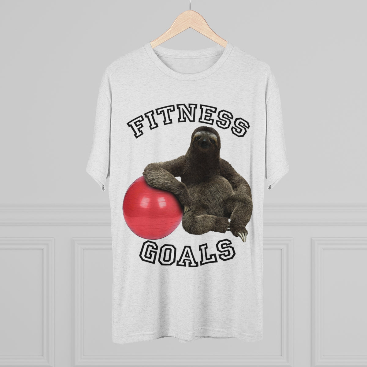 Fitness Goals Sloth w/ Yoga Ball - MenBrainStorm Tees