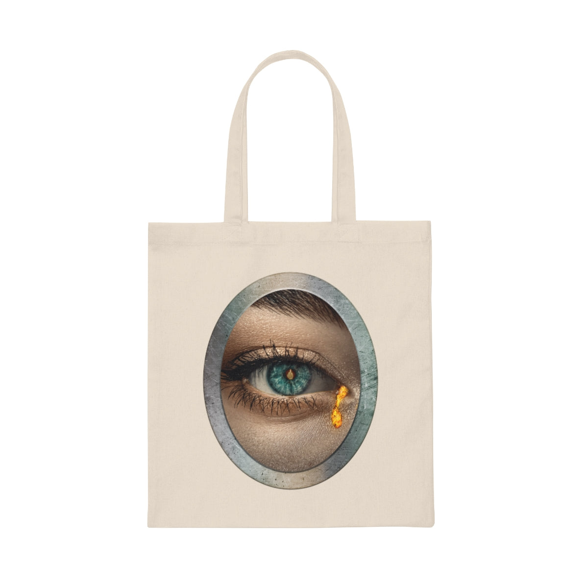 Middle Finger Eye is the Window to the Soul on fire- Canvas Tote BagBrainStorm Tees