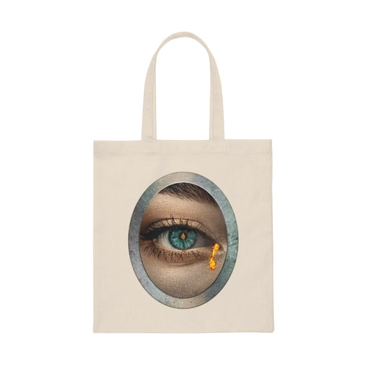 Middle Finger Eye is the Window to the Soul on fire- Canvas Tote BagBrainStorm Tees