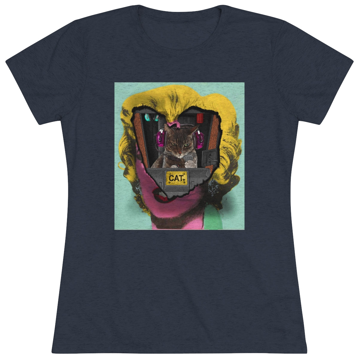 Feline Control- Cat breaking through Warhol's Marilyn- WomenBrainStorm Tees