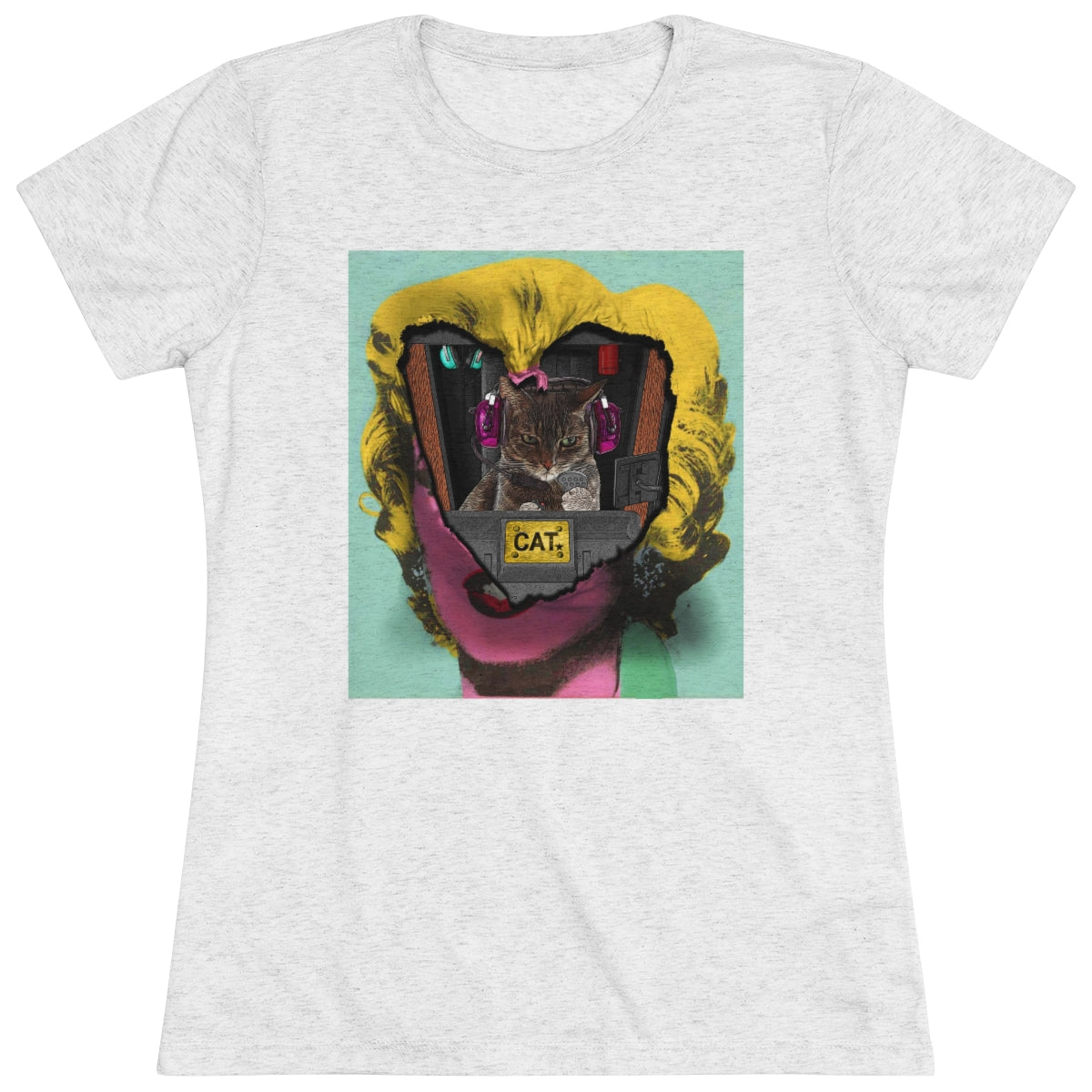 Feline Control- Cat breaking through Warhol's Marilyn- WomenBrainStorm Tees