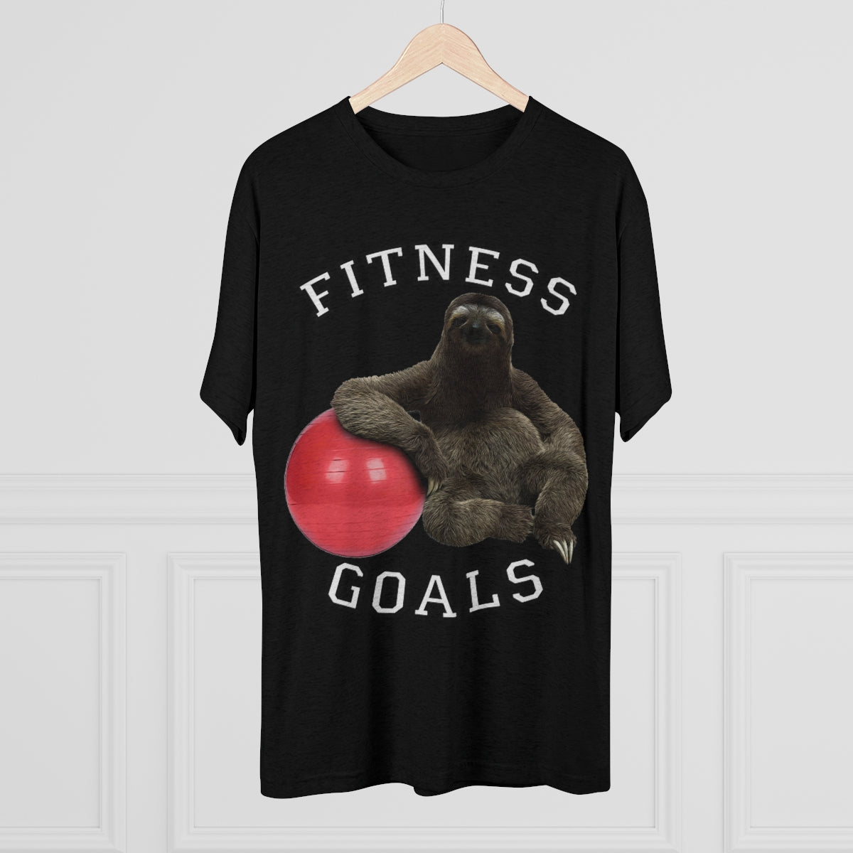 Fitness Goals Sloth w/ Yoga Ball - MenBrainStorm Tees