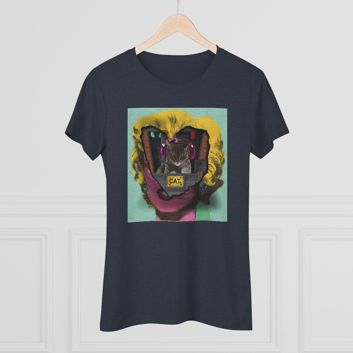 Feline Control- Cat breaking through Warhol's Marilyn- WomenBrainStorm Tees