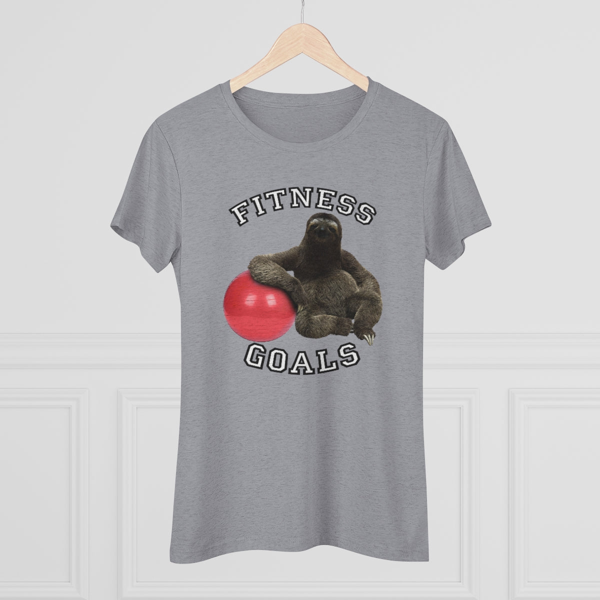 Fitness Goals Sloth w/ Yoga Ball- WomenBrainStorm Tees