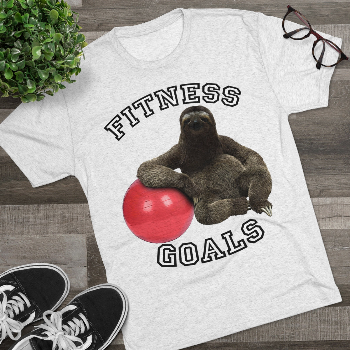 Fitness Goals Sloth w/ Yoga Ball - MenBrainStorm Tees