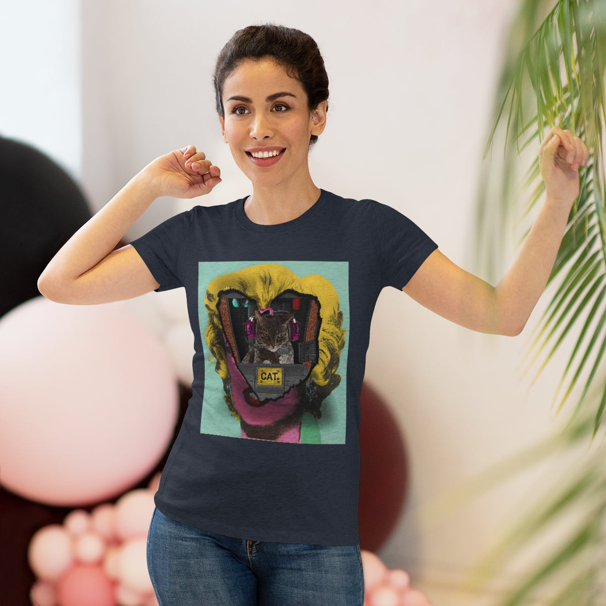 Feline Control- Cat breaking through Warhol's Marilyn- WomenBrainStorm Tees