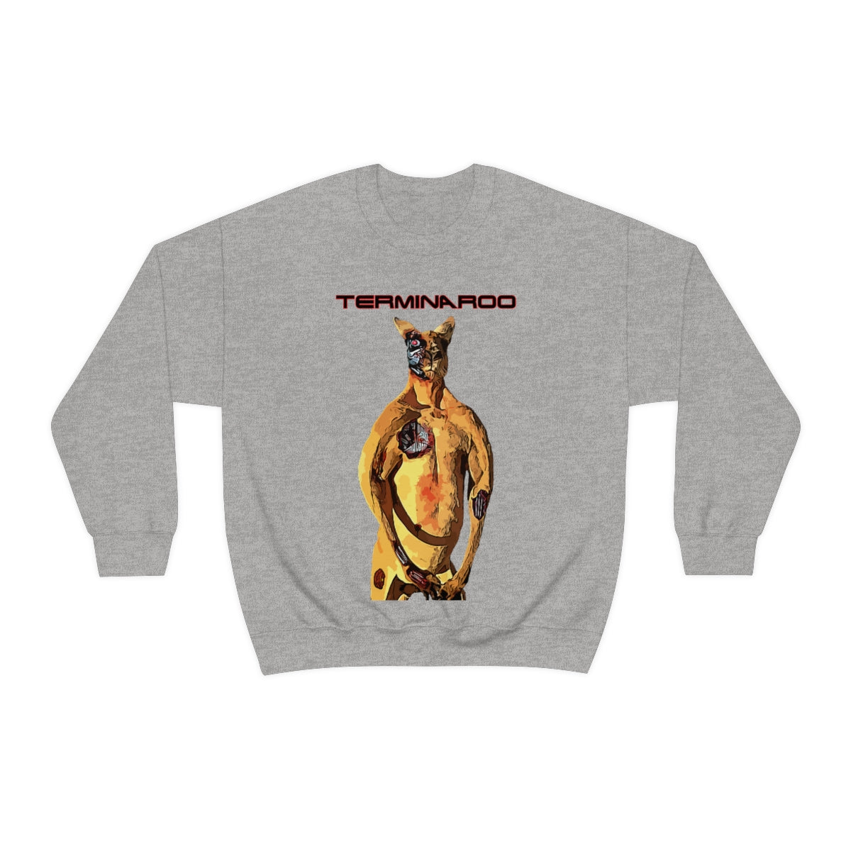 The Terminator Kangaroo aka The Terminaroo Headshot- Unisex Heavy Blend™ Crewneck Sweatshirt