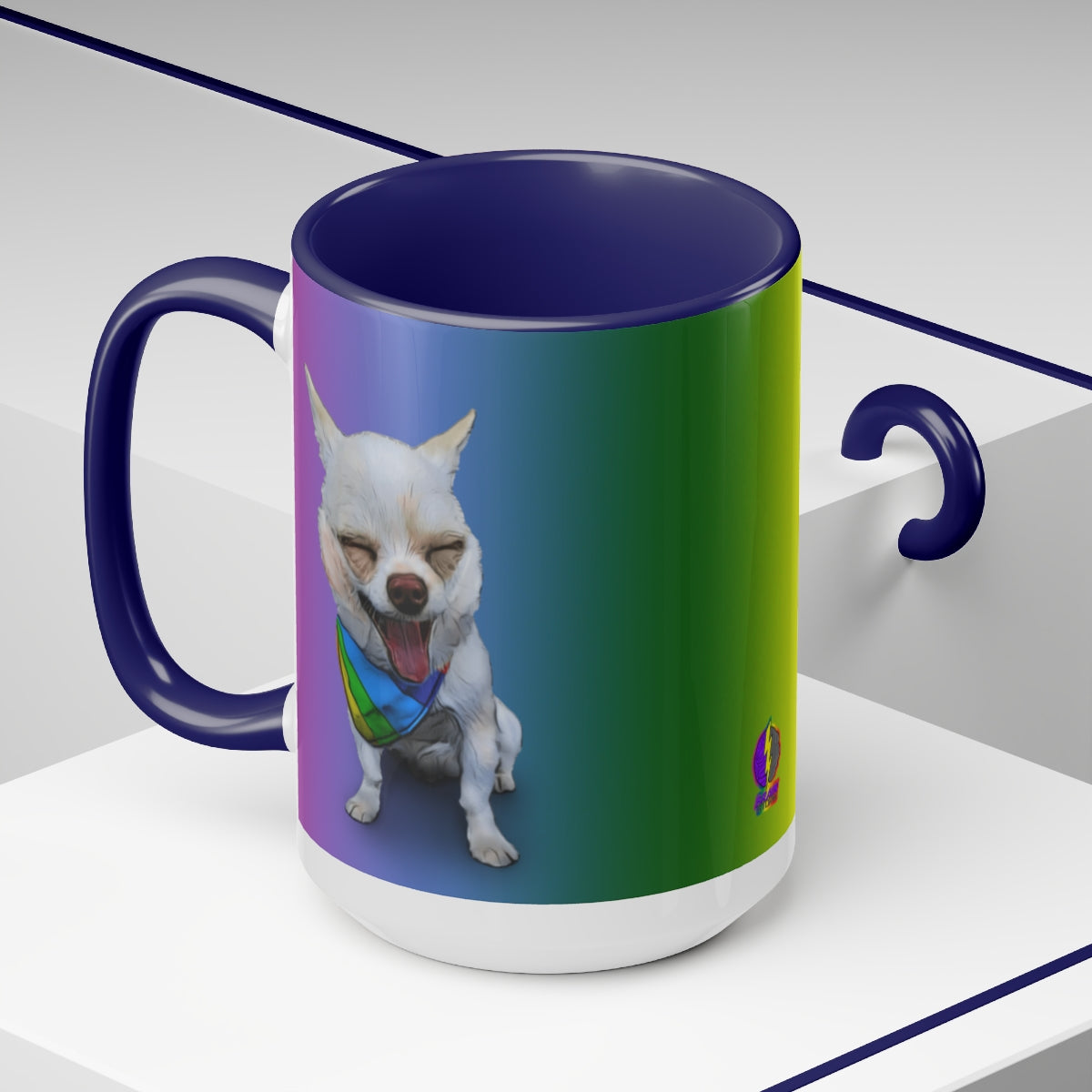 Toby the Chihuahua Rainbow Pride Mugs, 15ozBrainStorm Tees