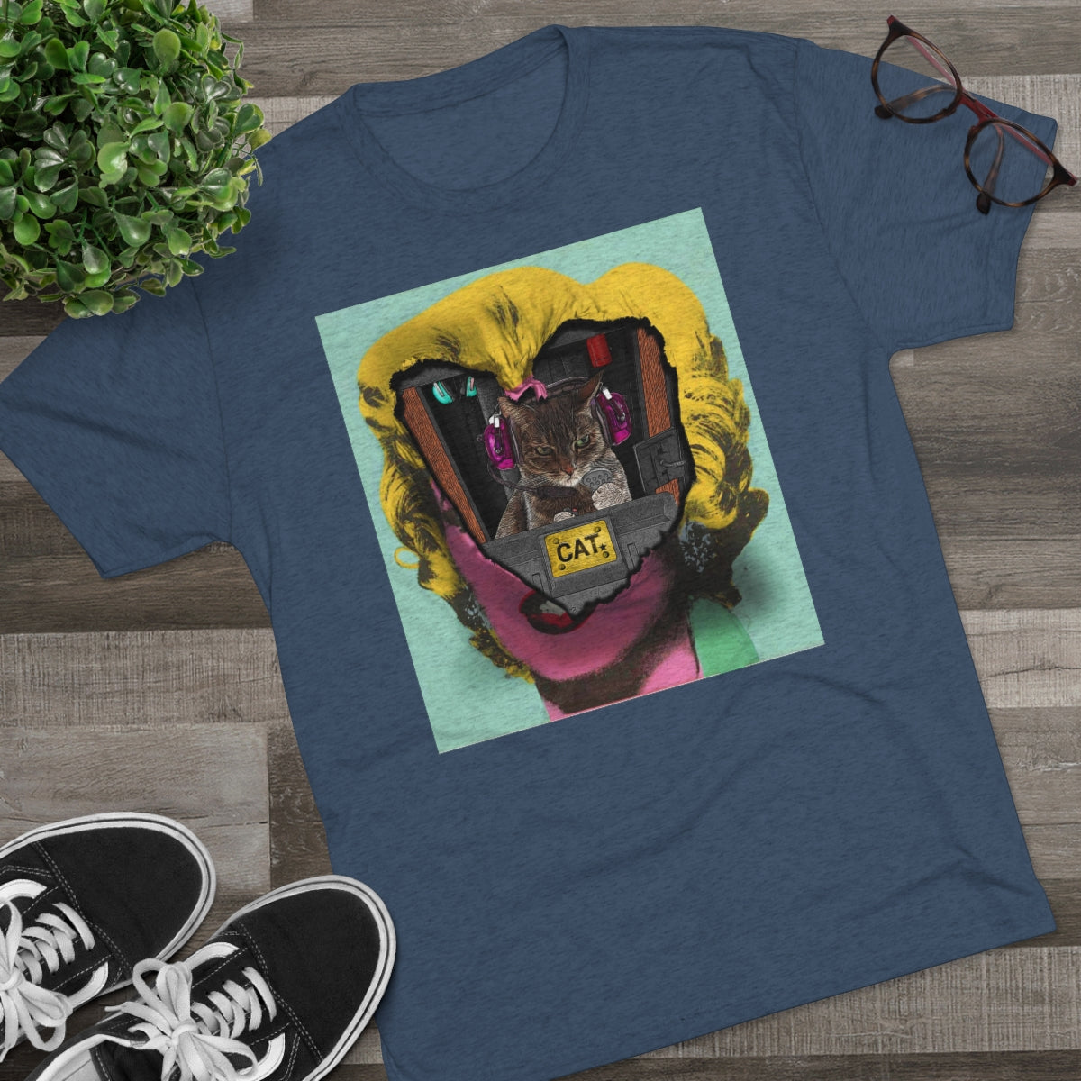 Feline Control- Cat breaking through Warhol's Marilyn- MenBrainStorm Tees