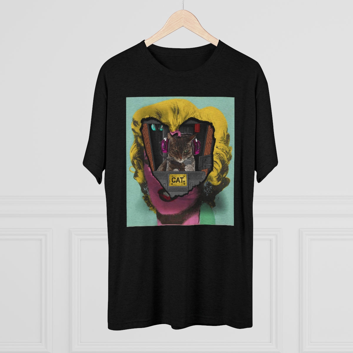 Feline Control- Cat breaking through Warhol's Marilyn- MenBrainStorm Tees