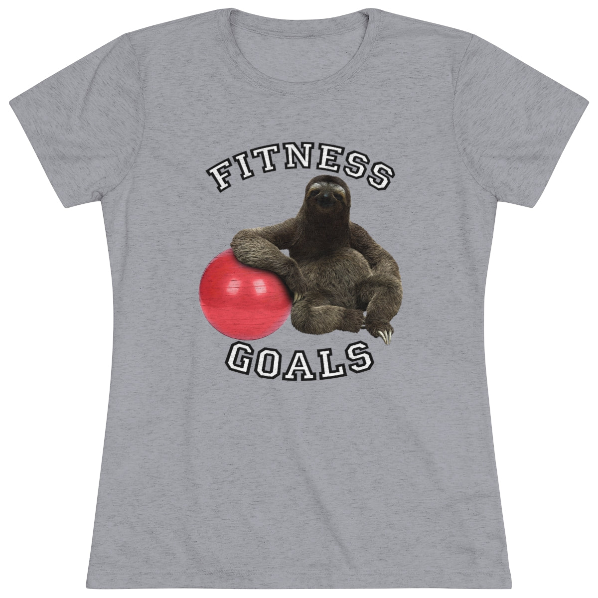 Fitness Goals Sloth w/ Yoga Ball- WomenBrainStorm Tees