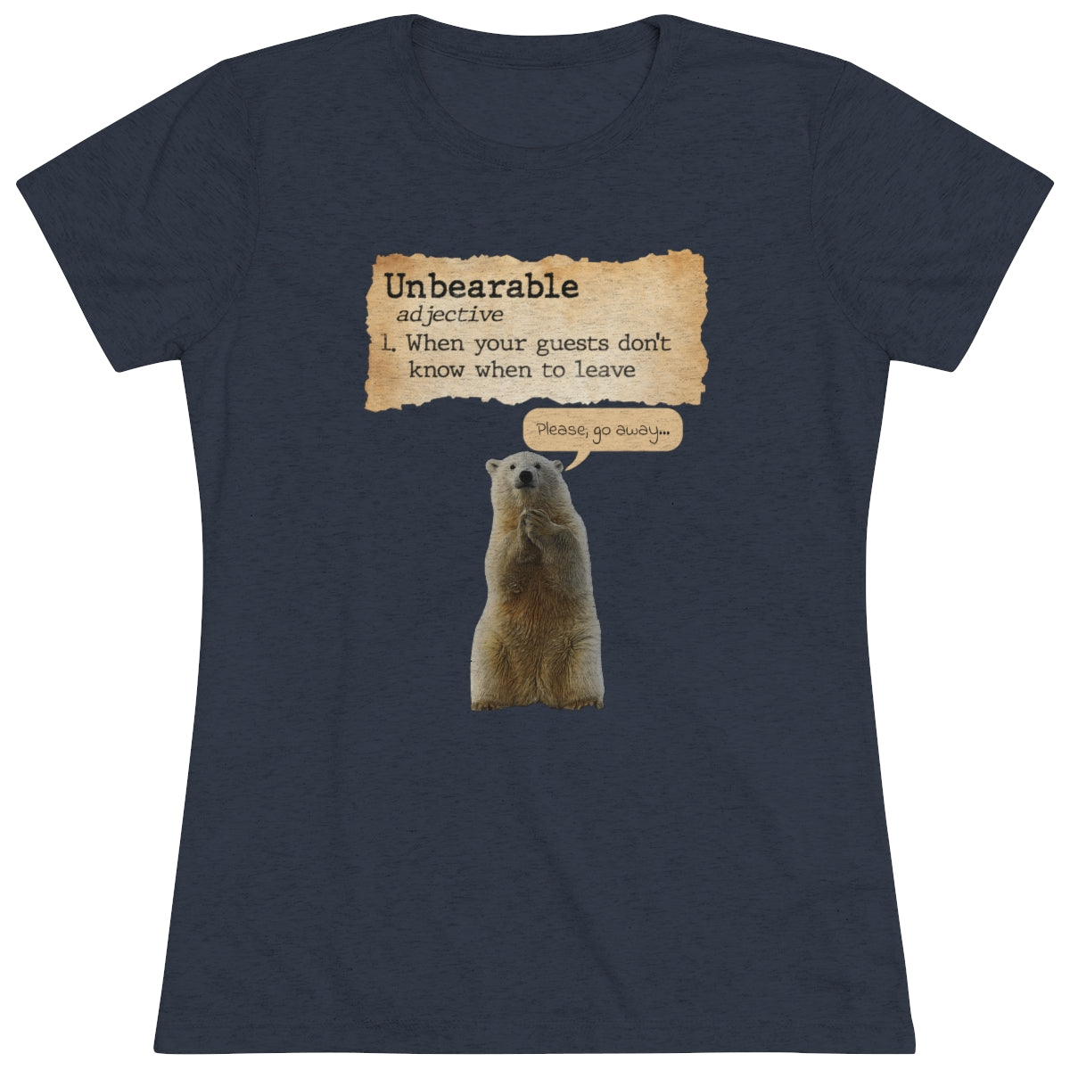 Unbearable Definition- Introverted Polar Bear- WomenBrainStorm Tees