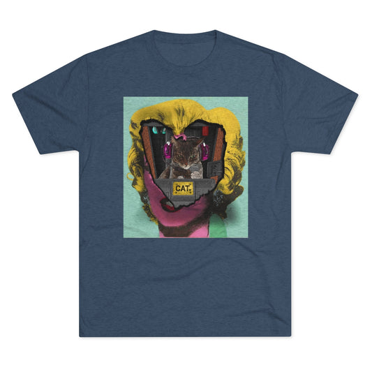 Feline Control- Cat breaking through Warhol's Marilyn- MenBrainStorm Tees