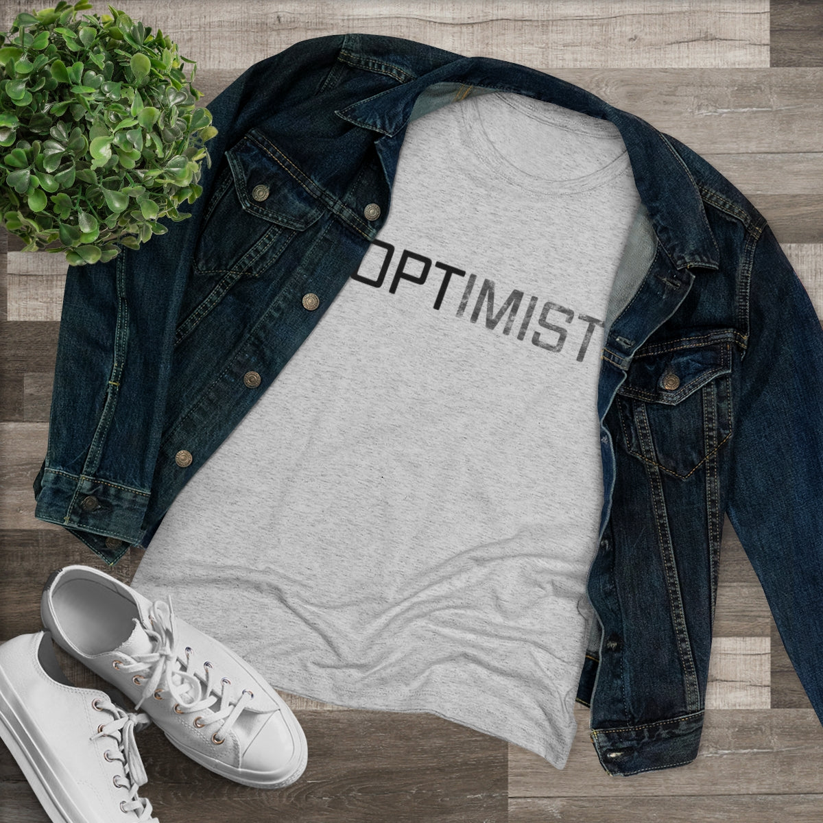 OPTIMIST word design- WomenBrainStorm Tees