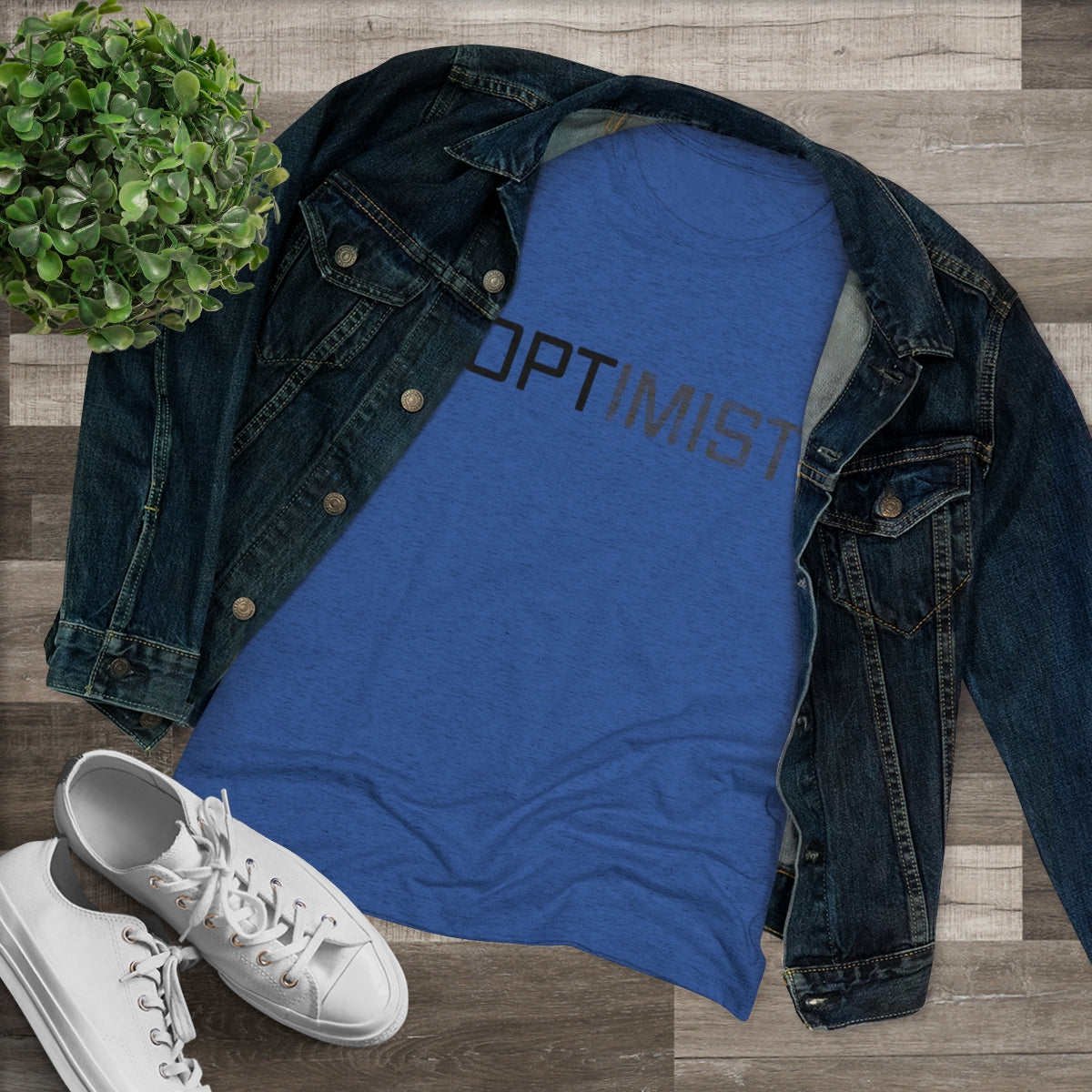 OPTIMIST word design- WomenBrainStorm Tees