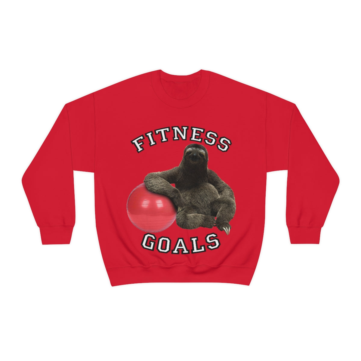 Fitness Goals Sloth with a Yoga Ball- Unisex Heavy Blend™ Crewneck Sweatshirt