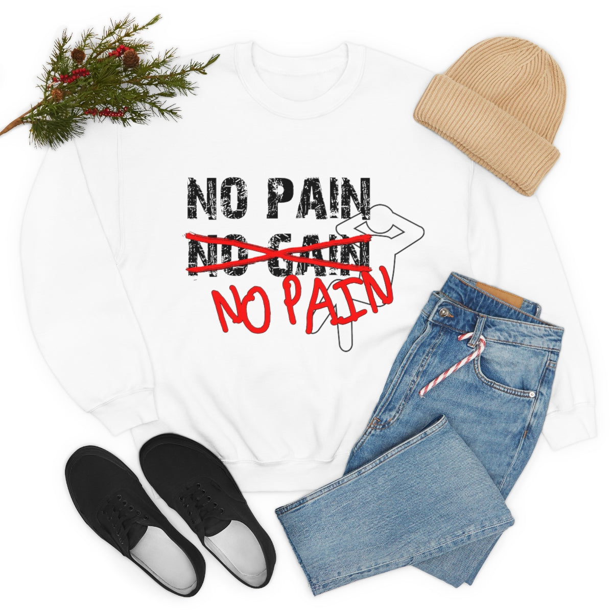 No Pain, No Gain, No Pain!! - Unisex Heavy Blend™ Crewneck Sweatshirt