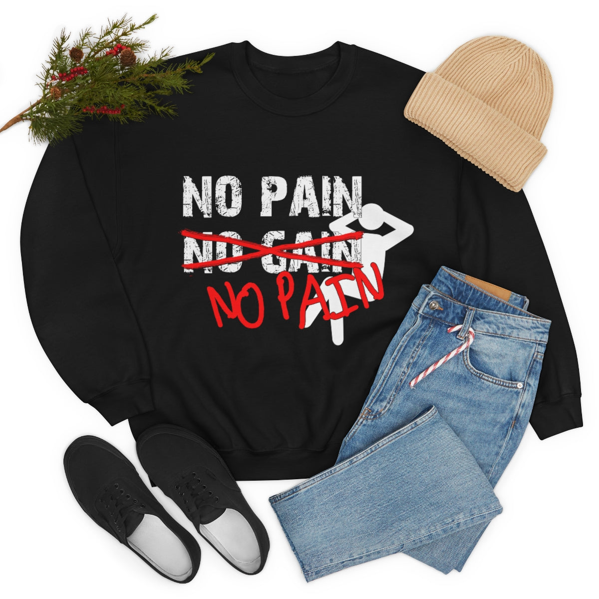 No Pain, No Gain, No Pain!! - Unisex Heavy Blend™ Crewneck Sweatshirt