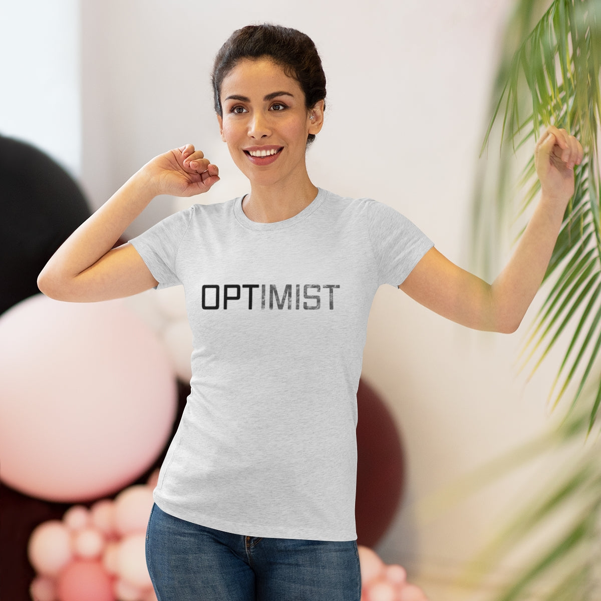 OPTIMIST word design- WomenBrainStorm Tees