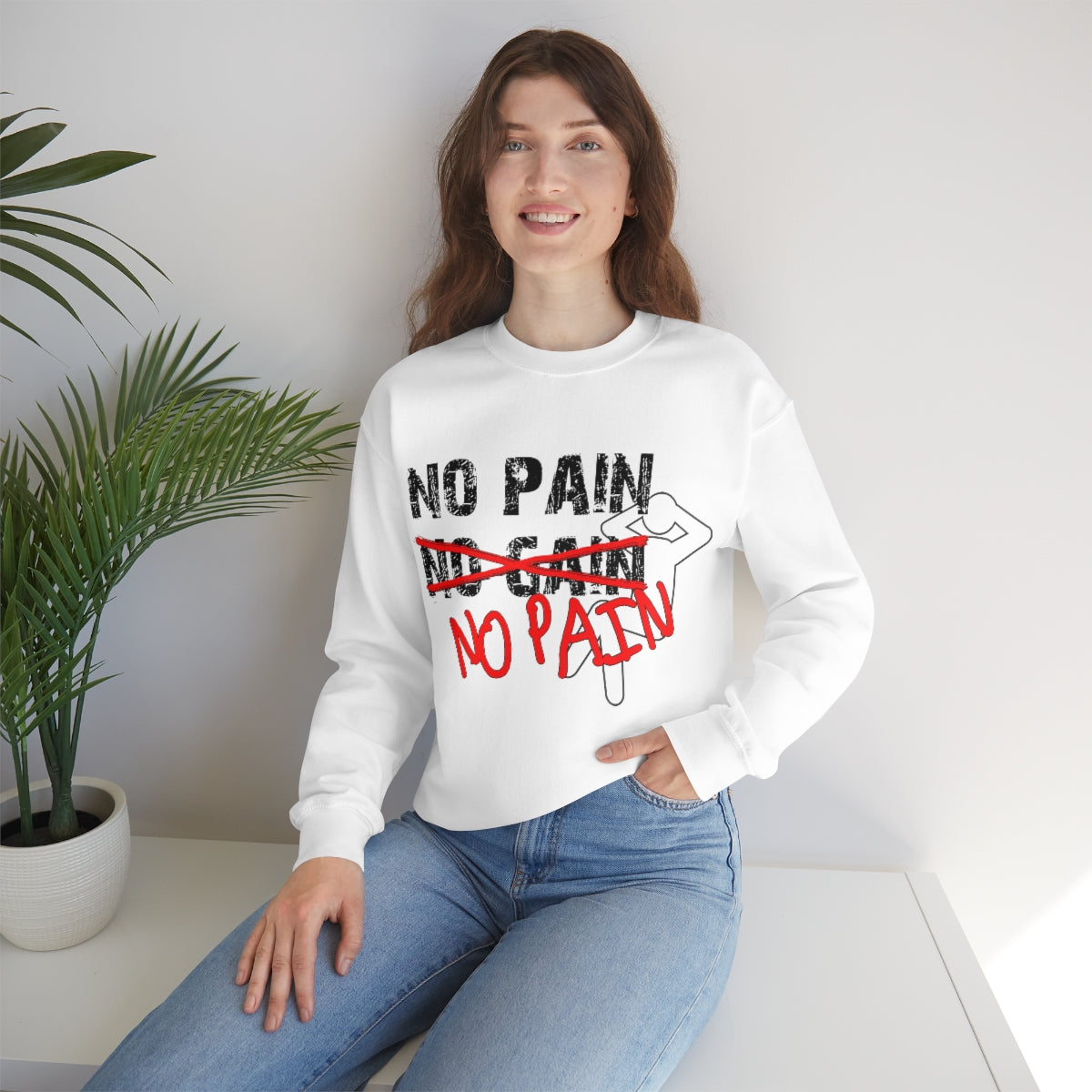 No Pain, No Gain, No Pain!! - Unisex Heavy Blend™ Crewneck Sweatshirt