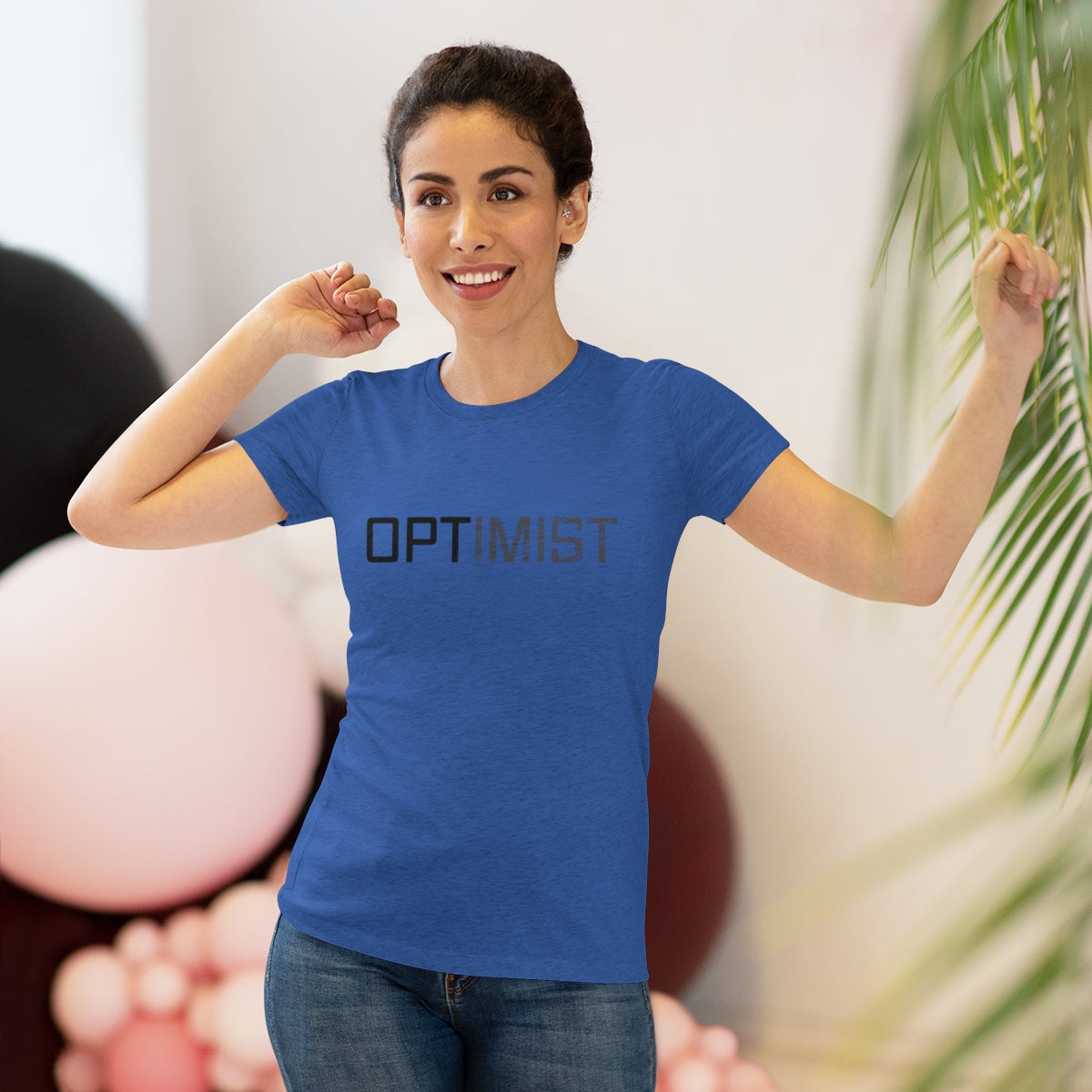 OPTIMIST word design- WomenBrainStorm Tees