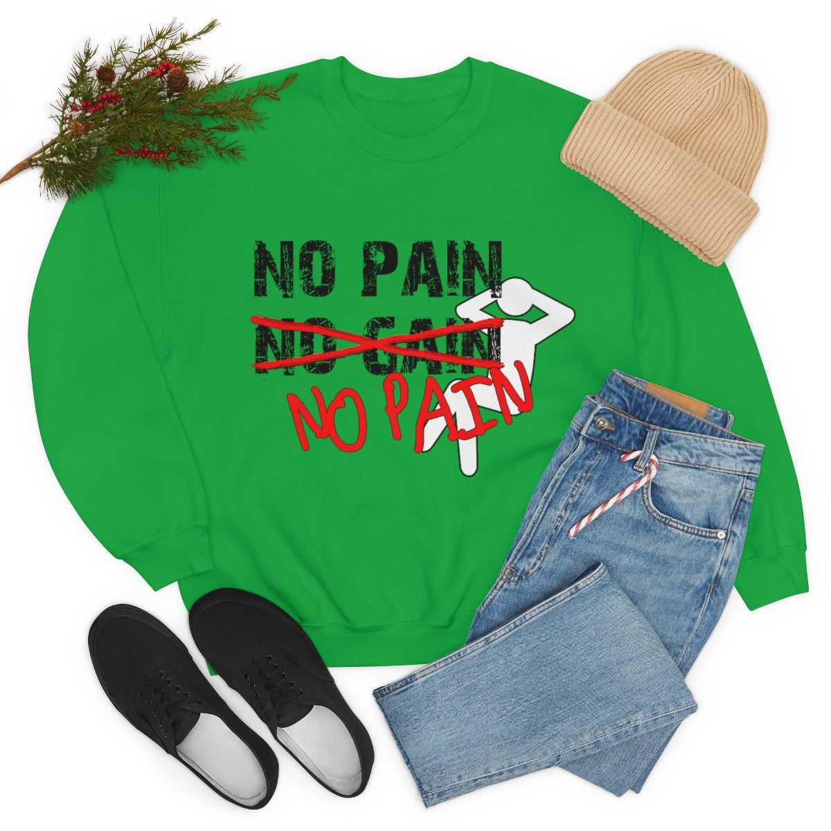 No Pain, No Gain, No Pain!! - Unisex Heavy Blend™ Crewneck Sweatshirt