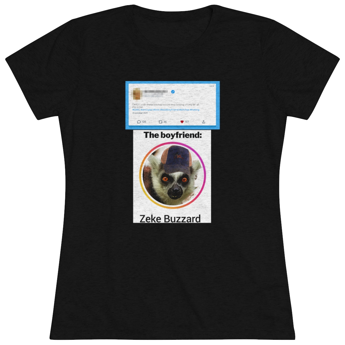 Precious Boyfriend Lemur Instagram Blast post- WomenBrainStorm Tees