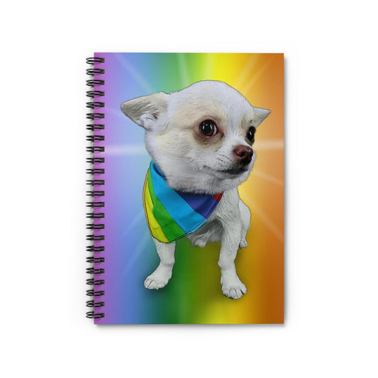 Toby the Chihuahua- Rainbow Pride -Spiral Notebook - Ruled LineBrainStorm Tees