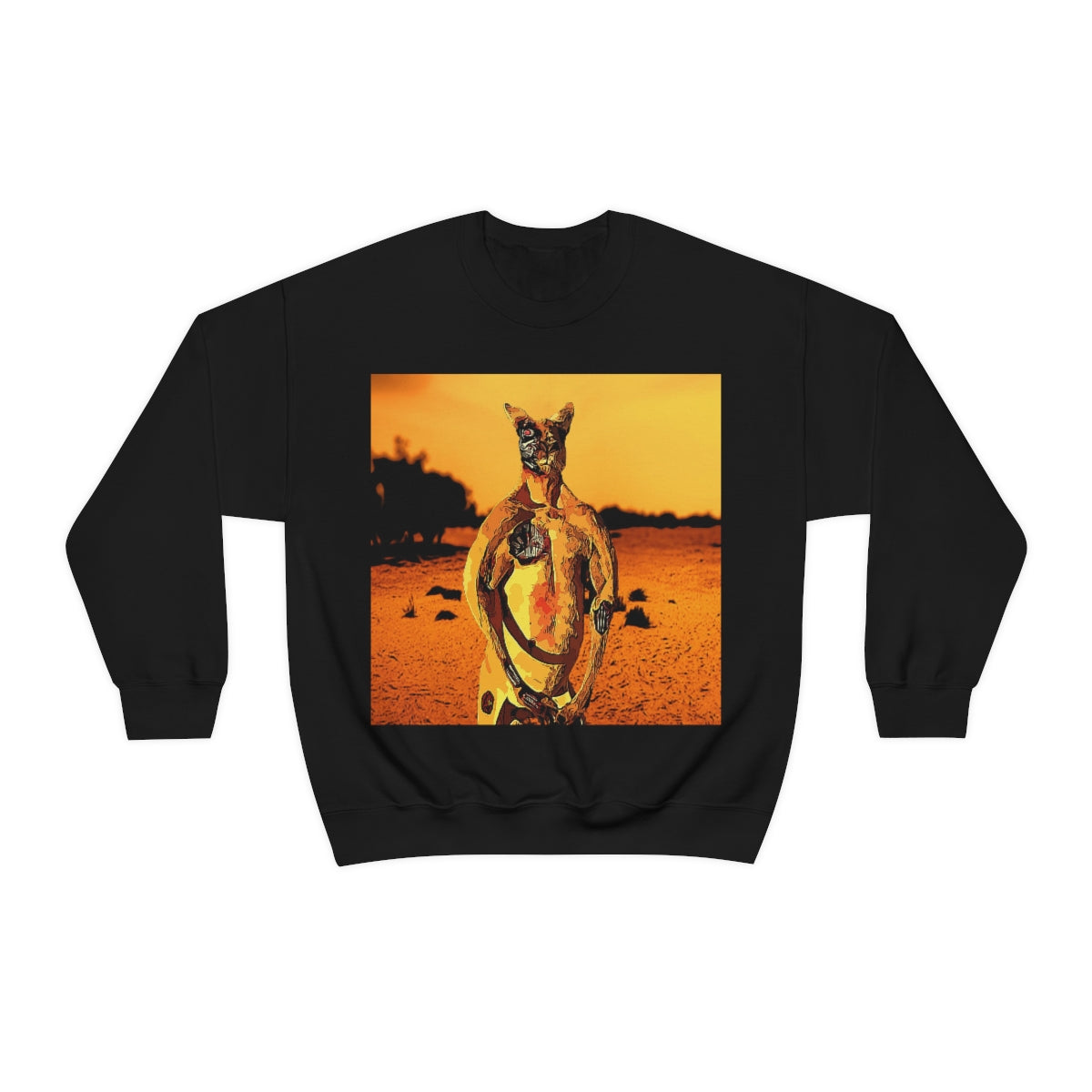 The Terminator Kangaroo in the Aussie Outback- Unisex Heavy Blend™ Crewneck Sweatshirt