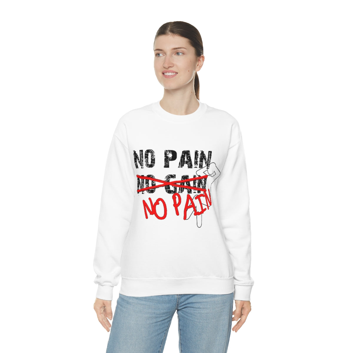 No Pain, No Gain, No Pain!! - Unisex Heavy Blend™ Crewneck Sweatshirt