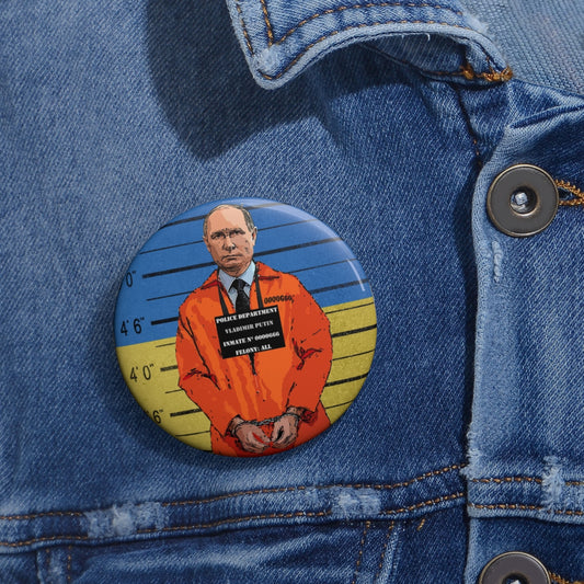 Putin Prison Mugshot- Custom Pin ButtonBrainStorm Tees