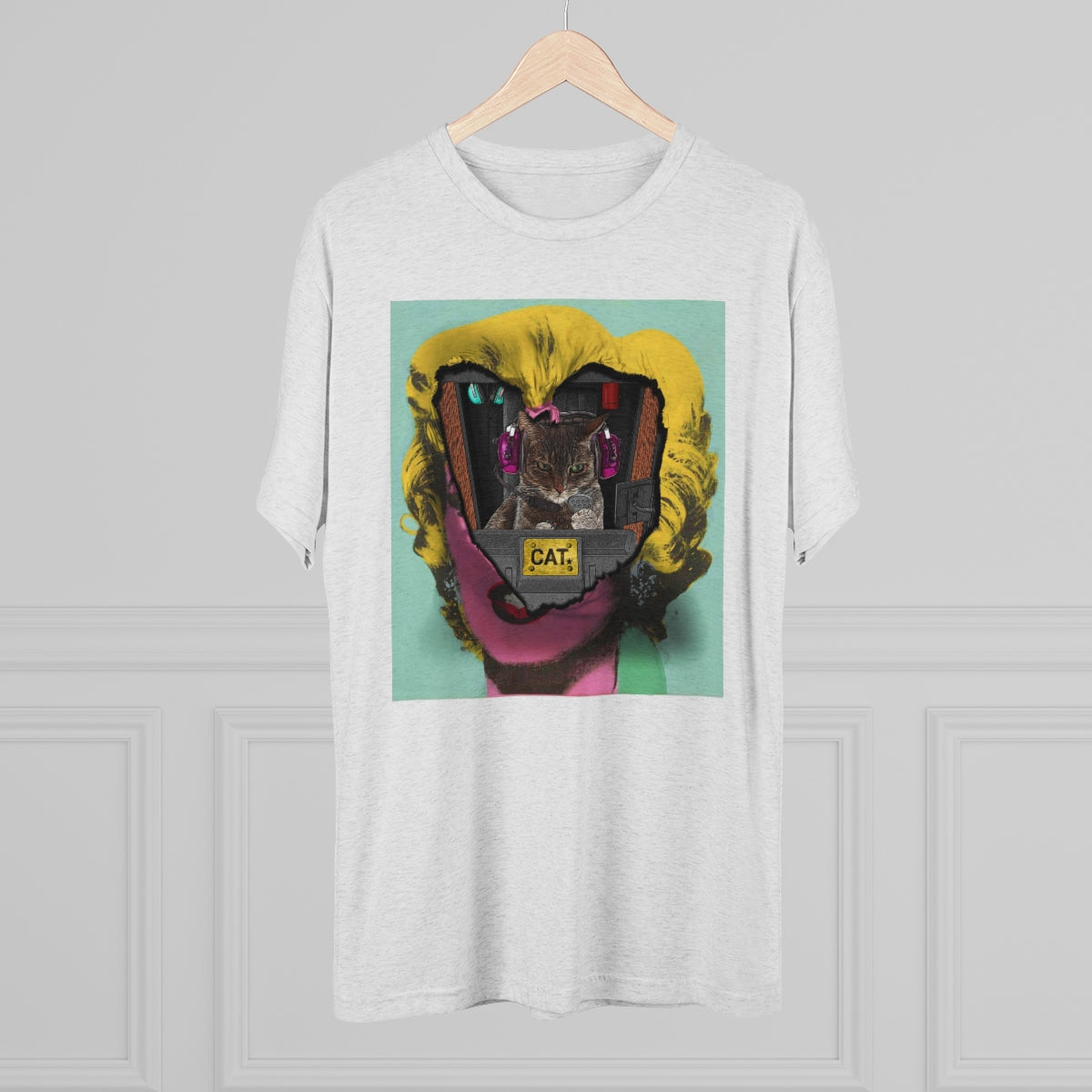 Feline Control- Cat breaking through Warhol's Marilyn- MenBrainStorm Tees