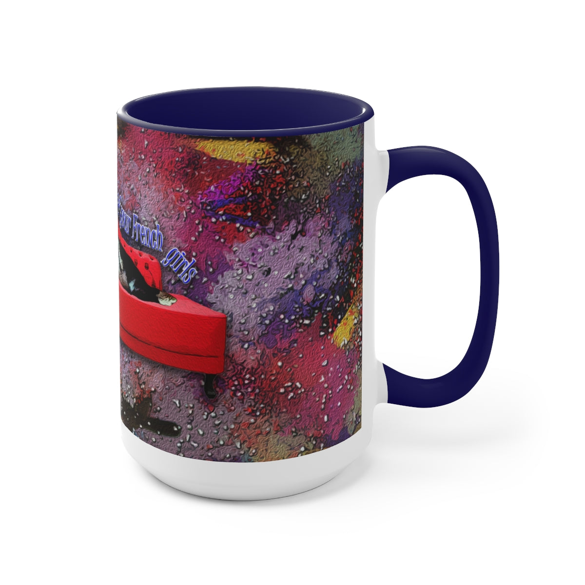 Titanic Chonky Cat Two-Tone Coffee Mugs, 15ozBrainStorm Tees