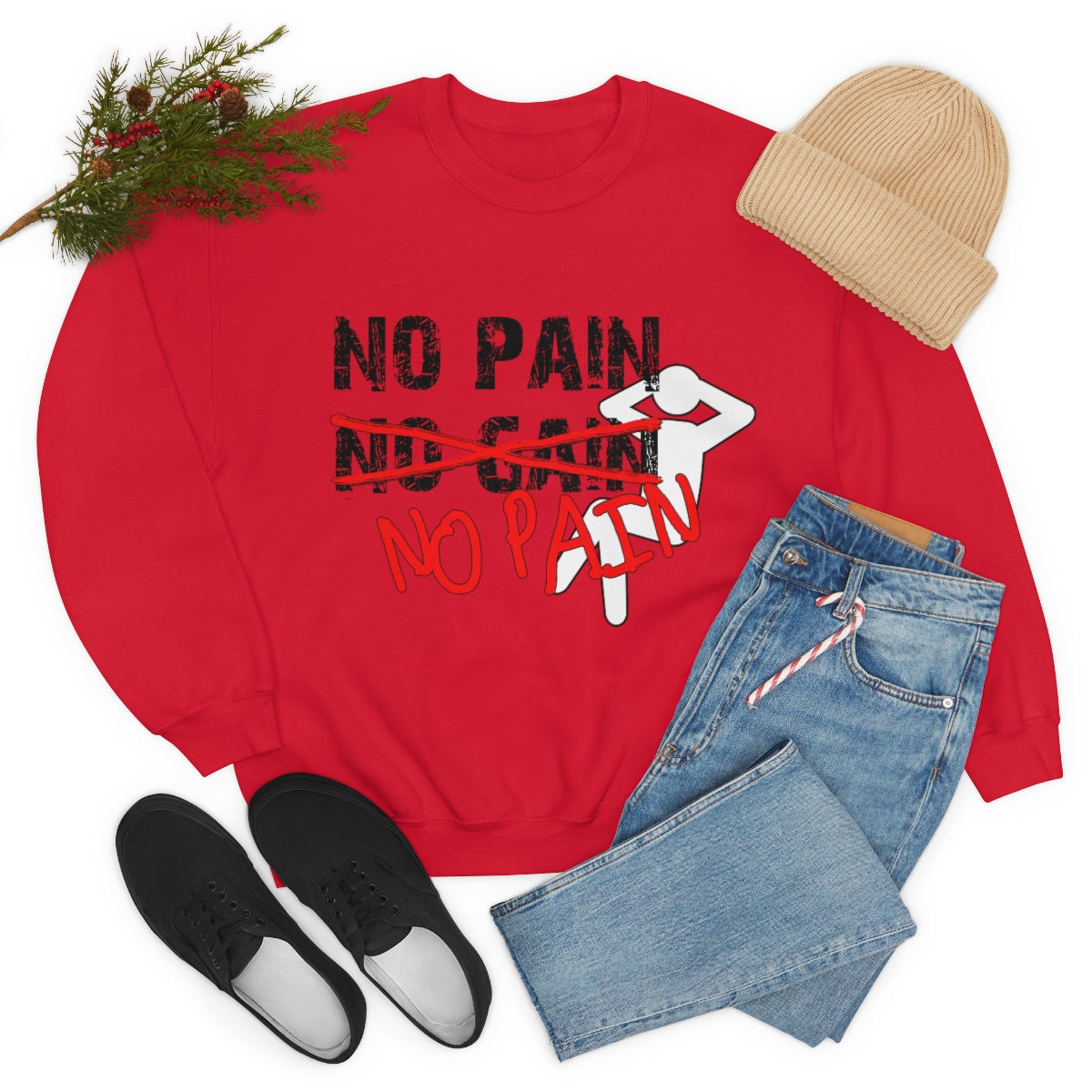 No Pain, No Gain, No Pain!! - Unisex Heavy Blend™ Crewneck Sweatshirt