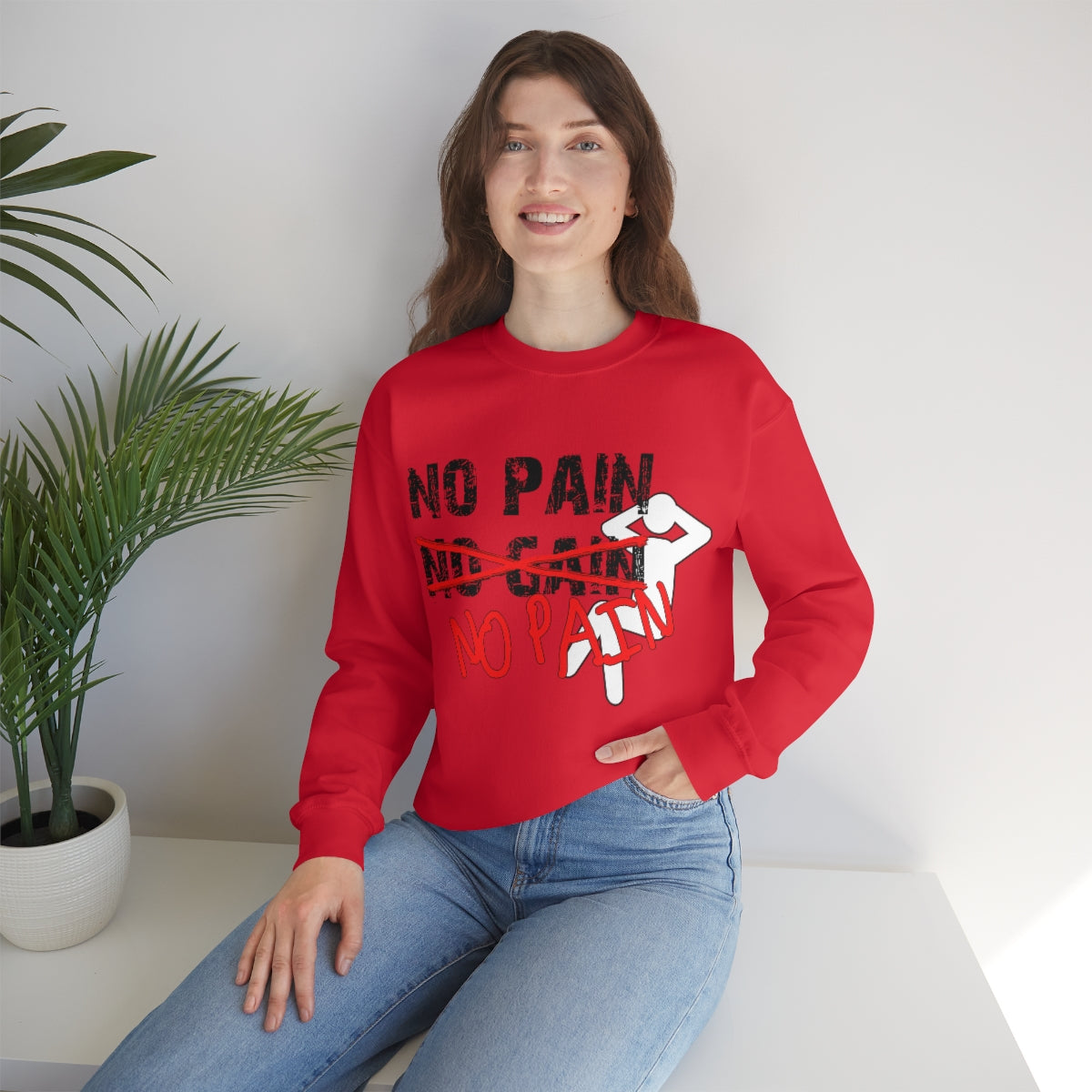 No Pain, No Gain, No Pain!! - Unisex Heavy Blend™ Crewneck Sweatshirt