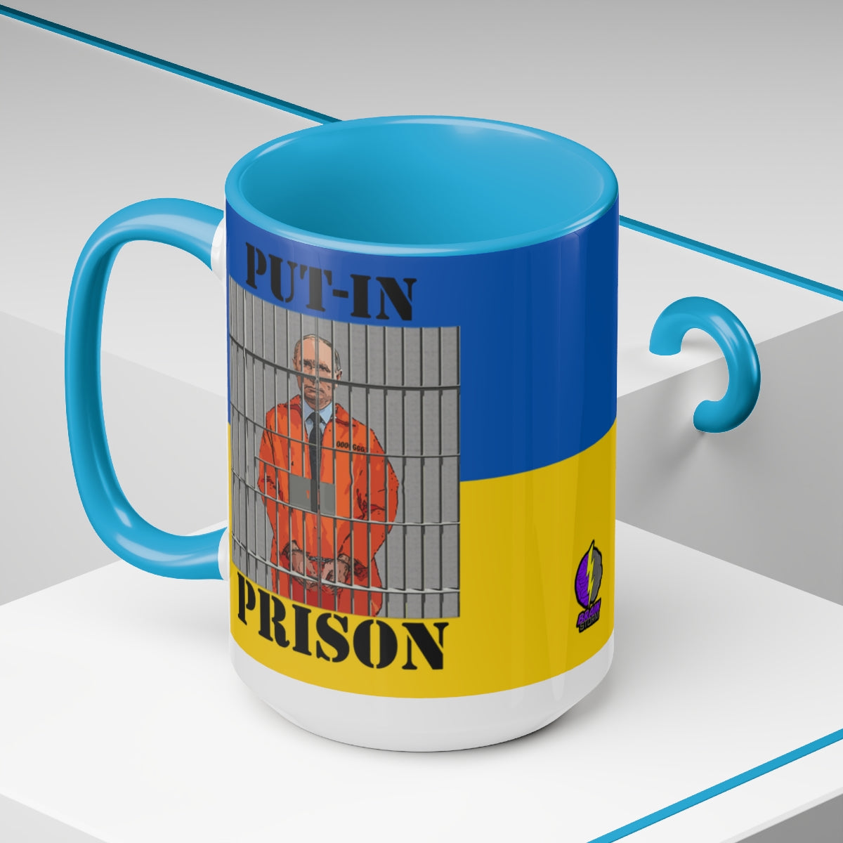 Putin Prison Two-Tone Coffee Mugs, 15ozBrainStorm Tees