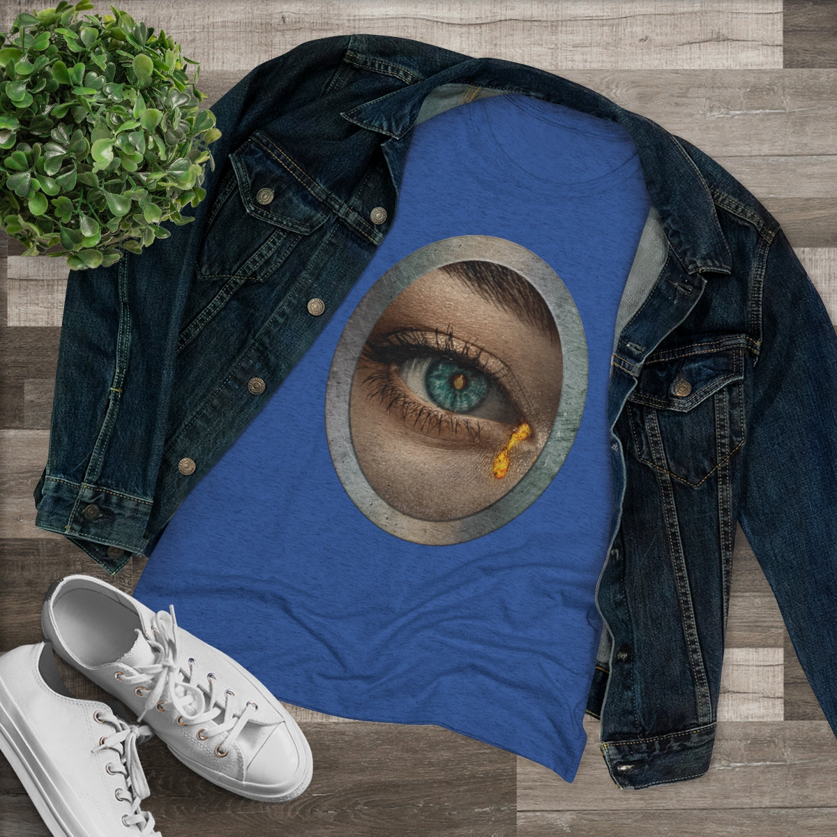 Middle Finger Eye is the Window to the Soul on fire- WomenBrainStorm Tees