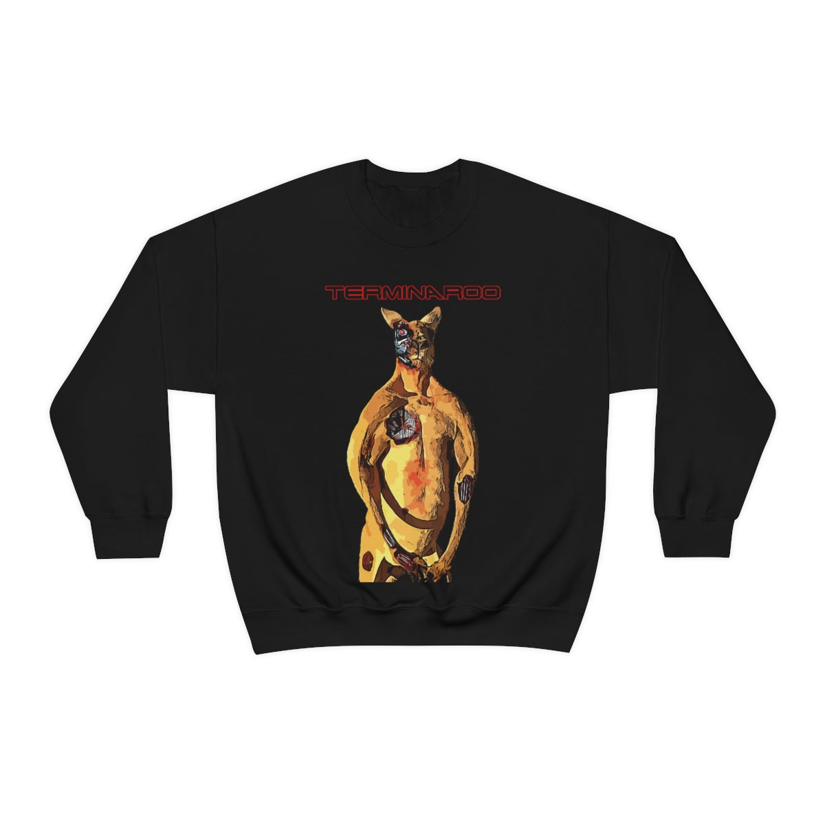 The Terminator Kangaroo aka The Terminaroo Headshot- Unisex Heavy Blend™ Crewneck Sweatshirt