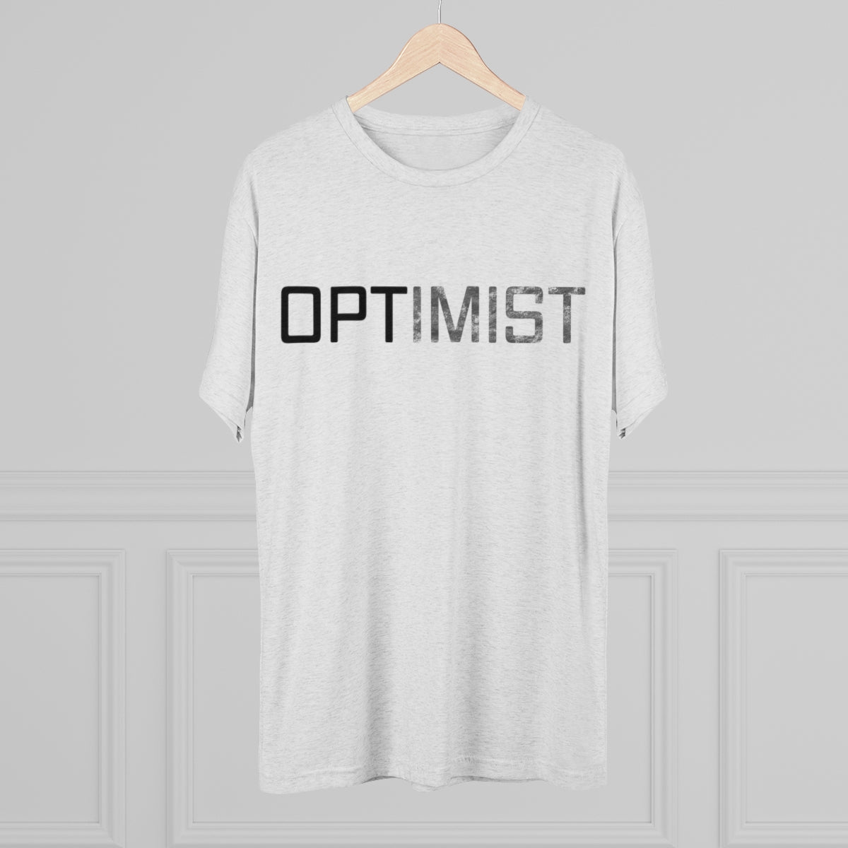 OPTIMIST word design -MenBrainStorm Tees