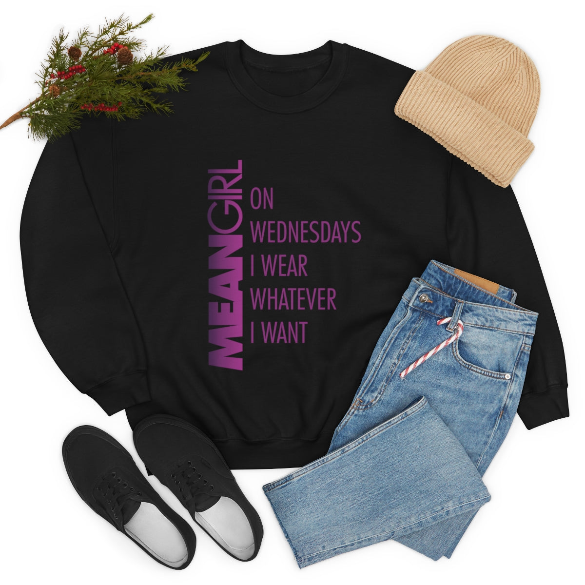 Mean Girls On Wednesdays We Wear Pink Parody- Unisex Heavy Blend™ CrewBrainStorm Tees