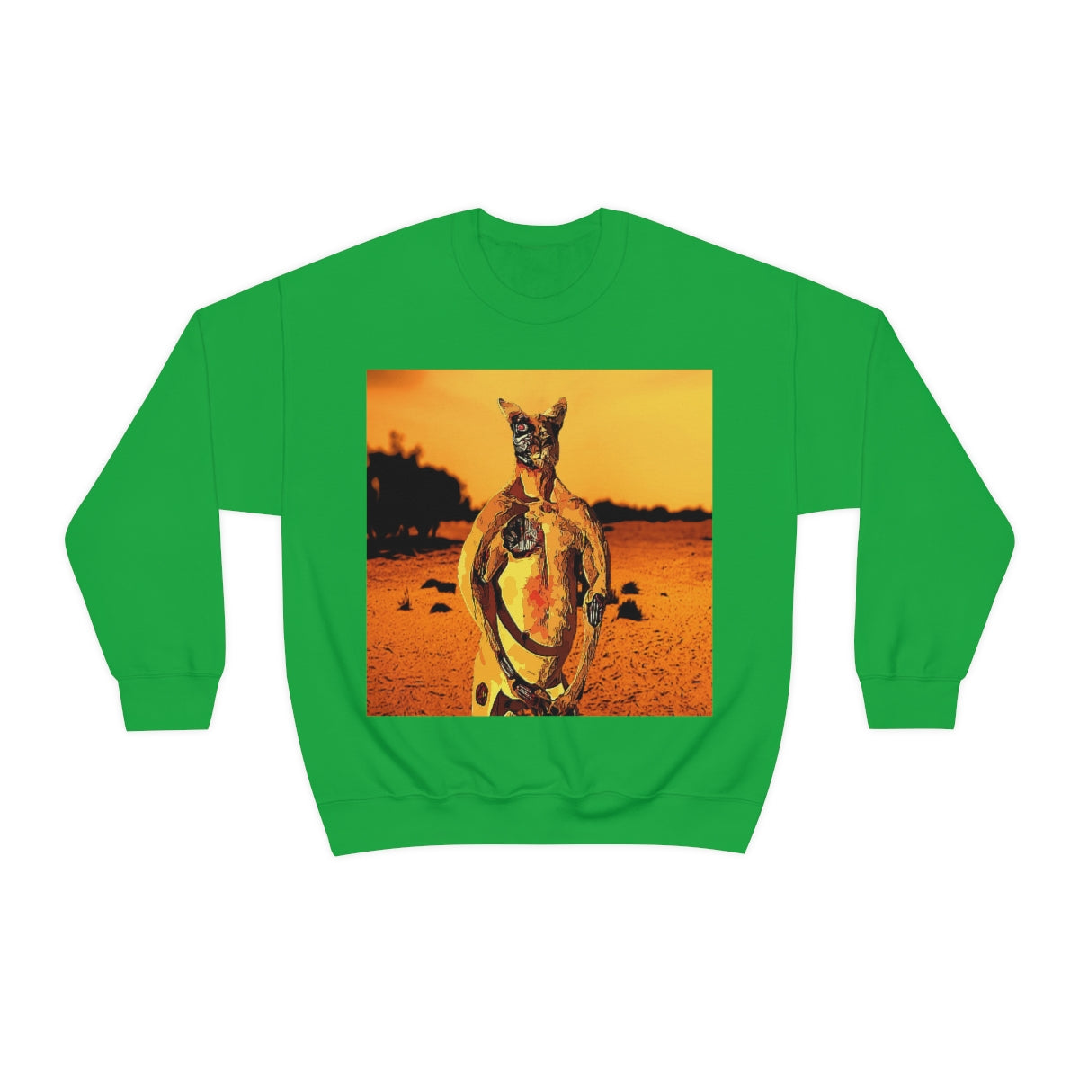 The Terminator Kangaroo in the Aussie Outback- Unisex Heavy Blend™ Crewneck Sweatshirt