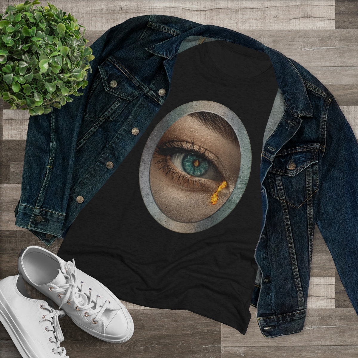 Middle Finger Eye is the Window to the Soul on fire- WomenBrainStorm Tees