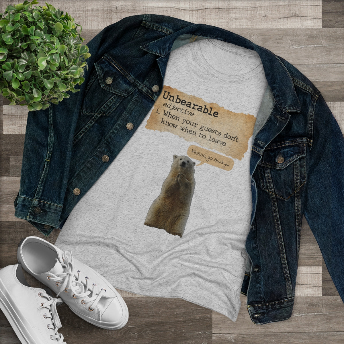 Unbearable Definition- Introverted Polar Bear- WomenBrainStorm Tees