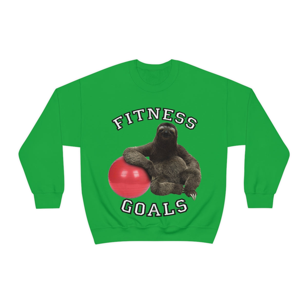 Fitness Goals Sloth with a Yoga Ball- Unisex Heavy Blend™ Crewneck Sweatshirt