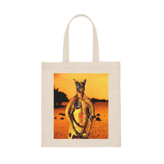 Terminator Kangaroo aka Terminaroo in Aussie Countryside- Canvas Tote BrainStorm Tees