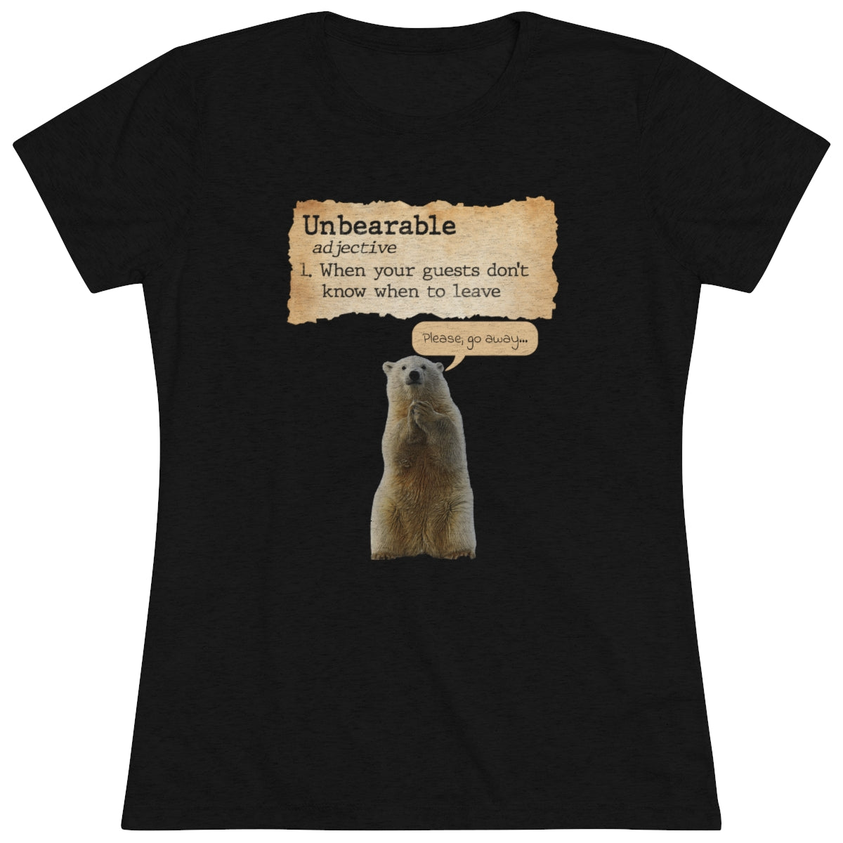 Unbearable Definition- Introverted Polar Bear- WomenBrainStorm Tees