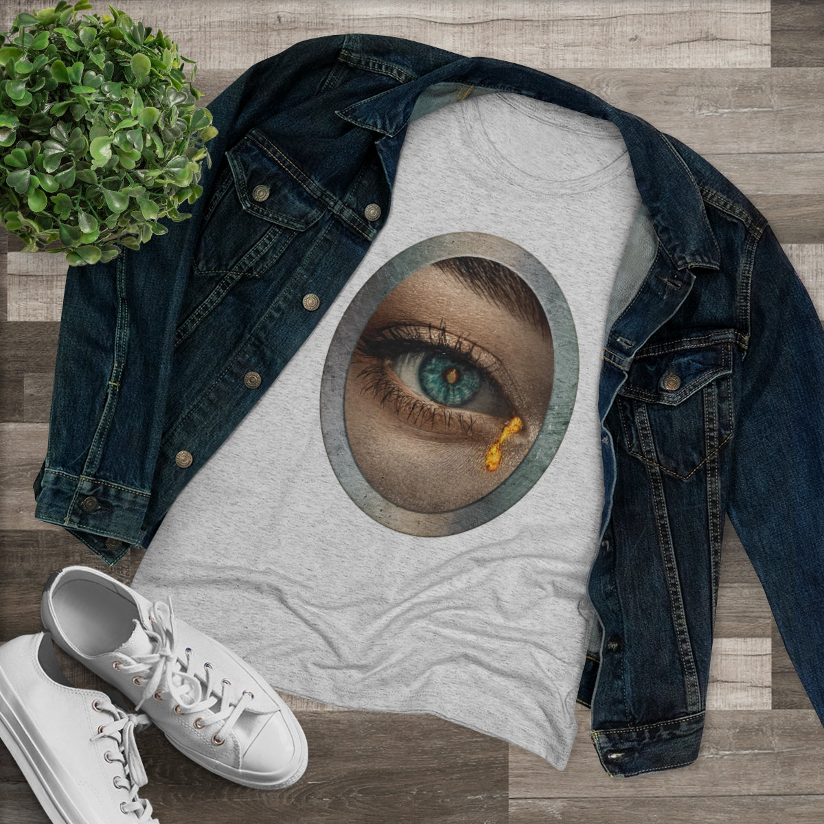 Middle Finger Eye is the Window to the Soul on fire- WomenBrainStorm Tees