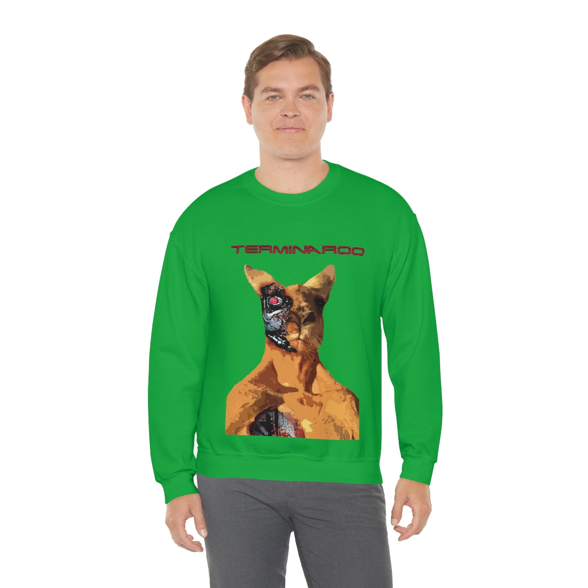 The Terminator Kangaroo Headshot- Unisex Heavy Blend™ Crewneck Sweatshirt