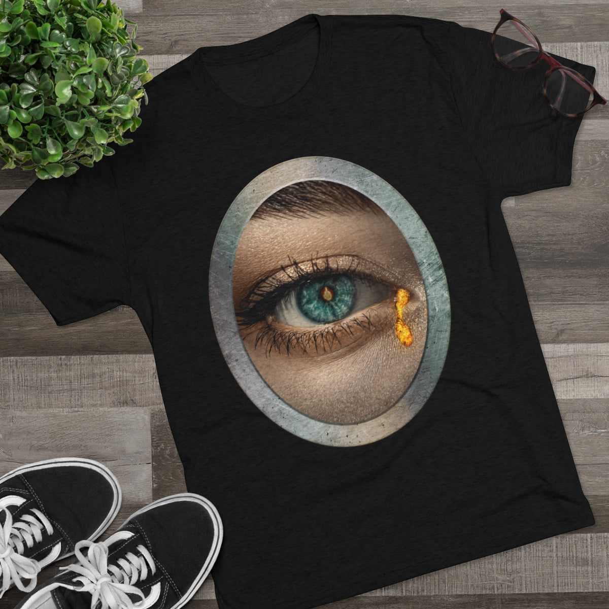 Middle Finger Eye is the Window to the Soul on fire -MenBrainStorm Tees